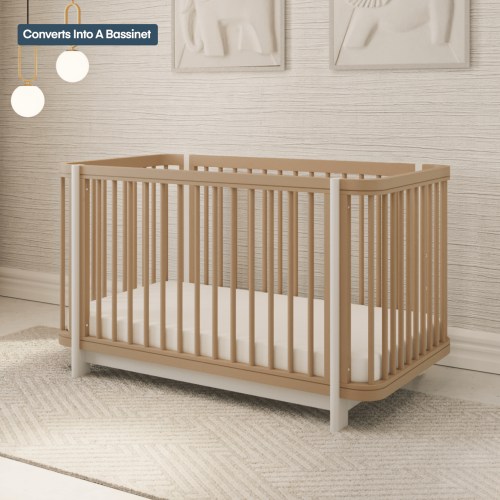 The Milan Crib: 3-in-1 Convertible Bassinet, Crib & Bed - Nurture&