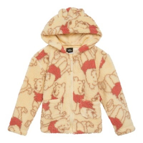 Disney Winnie the Pooh Newborn Baby Boys Cozy Faux Sherling Zip Up Cosplay Hoodie Pale Orange 3-6 Months