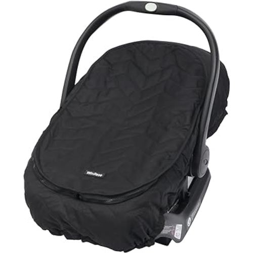 Baby Car Seat Cover for All Weather, Breathable Universal Infant Carseat Canopy for Spring Summer Autumn Winter, Keeps Warmth in Low Temperatures