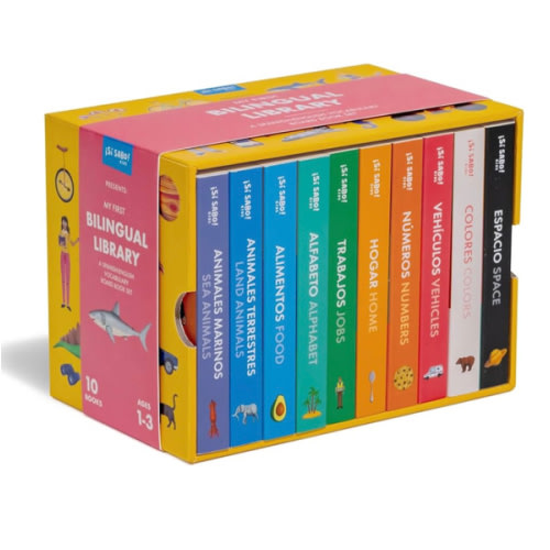 My First Bilingual Library: A Spanish-English Vocabulary Board Book Set of Colors, Numbers, Animals, ABCs, and More (Si Sabo Bilingual Books for Kids)