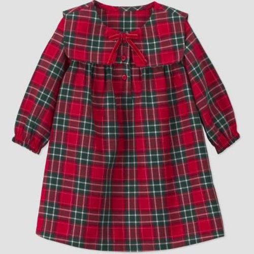 Carter's Just One You® Baby Girls' Christmas Plaid Holiday Collar Dress - Red/Green Newborn