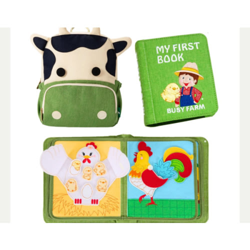 My First Book Busy Farm – Montessori Fabric Busy Book
