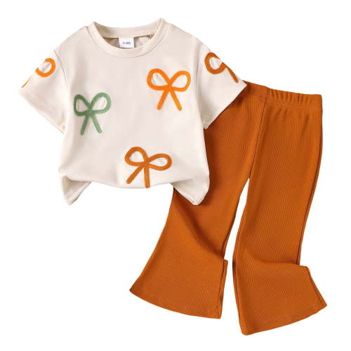 UAYOTSE Toddler Baby Girl Summer Outfit 6 12 18 24 Months 2T 3T 4T Crew Neck Short Sleeve T Shirt Tops and Shorts 2 Pcs Clothes Set,Sizes 12-18 Months