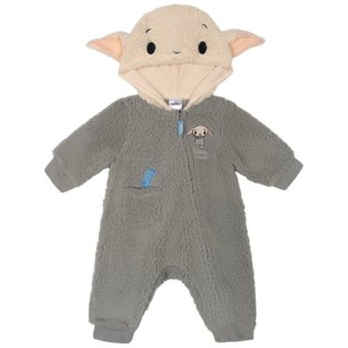 Harry Potter Baby Boy or Girl Elf Costume Zip Front Hooded Graphic Coverall Dobby Ivory 0-3 Months