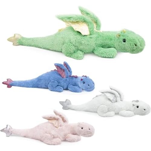 Green Dragon Stuffed Animal 2Lbs 27.5", Small Soft Dragon Plush Toy for Kids and Adults, Sturdy Fluffy Plushie Pillow for Comfort and Relaxation
