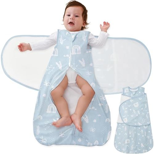 Baby Swaddle Sleep Sack, 1.0 Tog New-Parent-Friendly Swaddle for Newborns & infant 0-3 Months Baby Wearable Blanket Reduce Startle Reflex, Newborn Boys Girls Registry Essentials