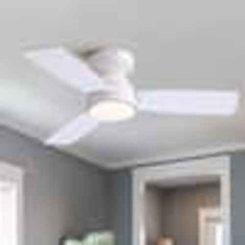WDETR 32 in. Modern Smart Indoor White Ceiling Fan with Lights Reversible Rotation and Remote Control SPM-1177-02