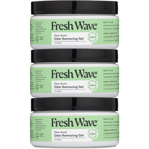 Fresh Wave Odor Removing Gel, 7 oz., Pack of 3 - Odor Absorbers for Home, Safer Odor Relief, Natural Plant-Based Odor Eliminator, Every 7 oz. lasts 15-30 Days, For Cooking, Trash & Pets