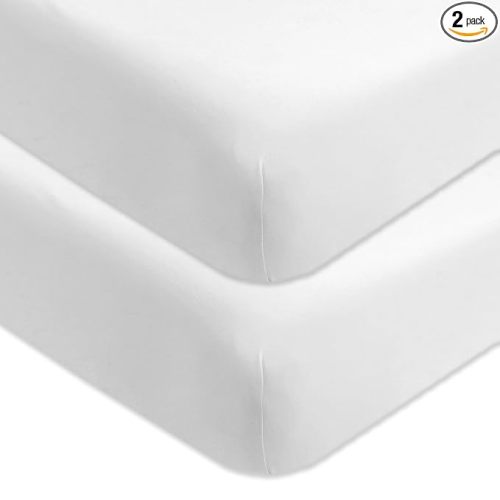 HonestBaby unisex-baby Fitted Crib Sheets Set Standard Mattress, 100% Organic Cotton Baby Boys, Girls, Neutral, 1 Pack - Love Dot, One Size