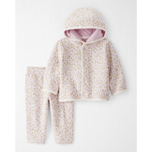 Baby Girl 2-Piece Cardigan & Pants Set Made with Organic Cotton in Botanic Muse Print - Little Planet | Carter's