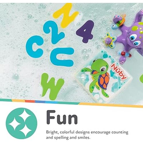 Nuby Foam Bath Letters and Numbers for Toddlers - Bath Toy Set for Kids 3+ Years - 36 Pieces