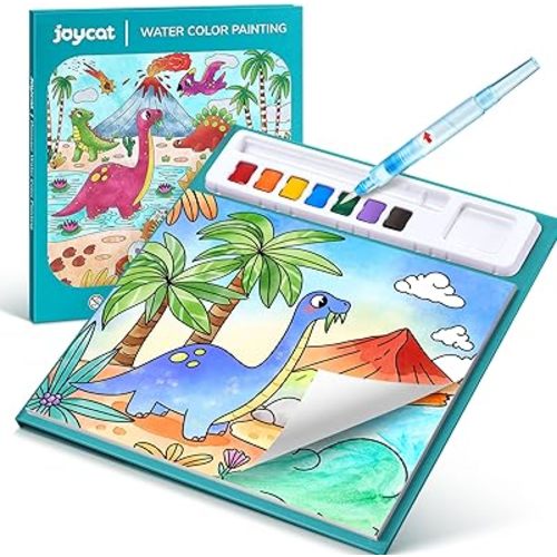 JoyCat Paint with Water Coloring Books for Toddlers, Watercolor Painting Sets for Kids Ages 3-5 4-8, Arts and Crafts Drawing Activities Toy Birthday Gifts for Boys Girls (Dinosaurs)