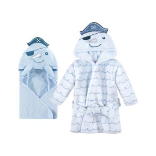Cotton Animal Face Hooded Towel and Plush Bathrobe Bundle Set