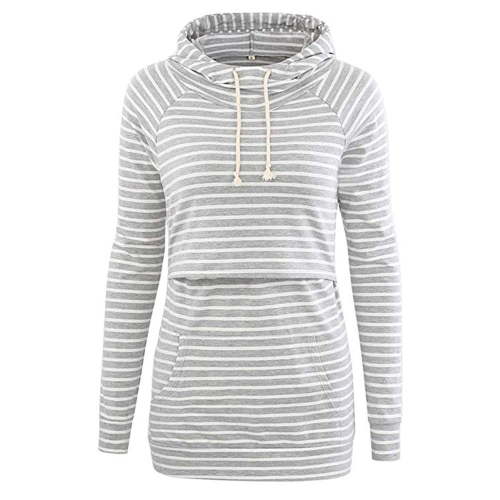 Celivon Womens Maternity Nursing Tops Long Sleeve Breastfeeding Shirt Hoodie Flattering Comfy Pregnancy Clothes