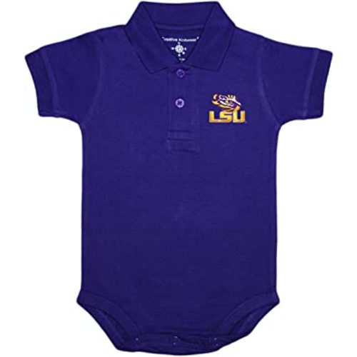 Creative Knitwear LSU Tigers Newborn Polo Bodysuit