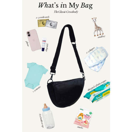 Black Crossbody Compact Diaper Bag | Sling Diaper Bag | citymouse