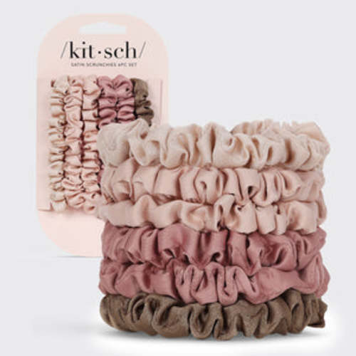 Terracotta Ultra Petite Satin Scrunchies 6pc Set – KITSCH