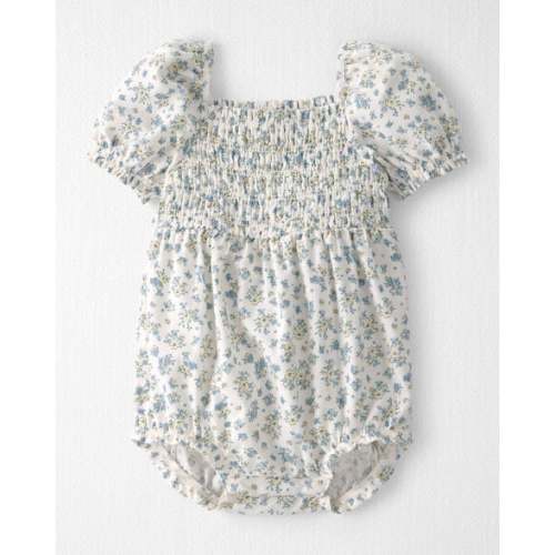 Baby Girl Smocked Romper Made with Organic Cotton in Spring Bloom - Little Planet | Carter's