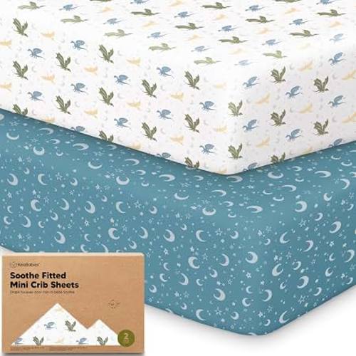 Amazon.com: 2pk Mini Crib Sheets Fitted 38x26 Pack N Play Mattress Sheet (Dragon Tale) | Organic Cotton Sheets for Pack and Play Mattress, Soft, Breathable Playard Bedding Sheet, Mini Toddler Bed Cover, Boys, Girls