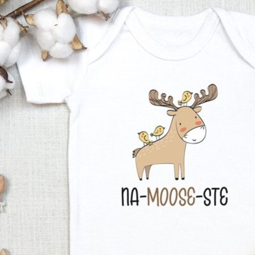 Baby Bodysuit BELLA CANVAS Moose Baby, Na-Moose-Ste Baby Bodysuit, Woodland, Forest Friends, Bird, Baby Girl Outfit, Baby Boy Outfit, Wild One, Onesie