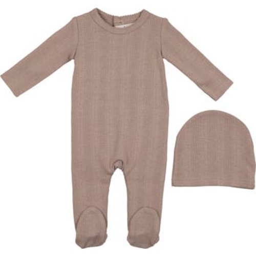 Pointelle Cotton Blend Footie & Beanie Set, 1M