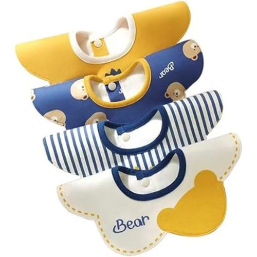 WONDERLAND Premium Cotton Drooling and Teething 360 Bibs, (Fruit Series, 4/6-Pack)
