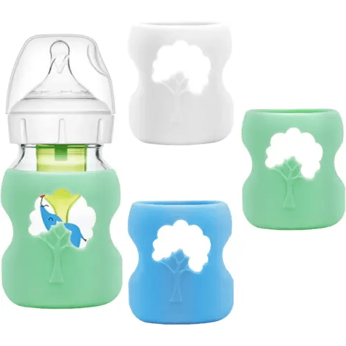 3 Pack Anti Breakage Baby Bottle Holder, Silicone Sleeves for Dr. Brown's Natural Glass Baby Bottles, Anti Flow Sleeve for Infant Bottles (5 Ounce)