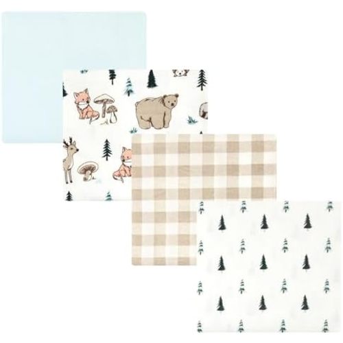 Luvable Friends Little Treasure Flannel Receiving Blankets 4pk