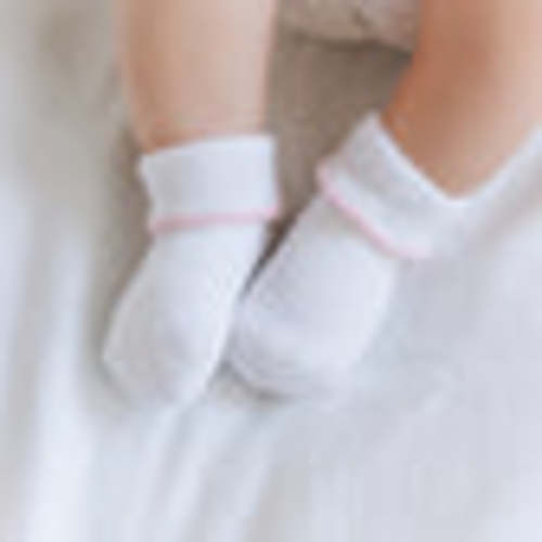 Magnolia Baby Girl Essentials White Socks - Pink Trim