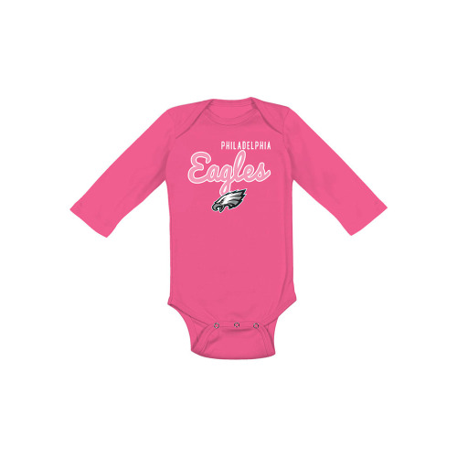 Philadelphia Eagles Baby Pink Big Game LS Tops LS One Piece