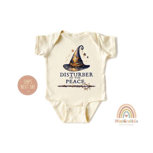 Disturber Of The Peace Onesie, Funny Baby Bodysuit, Baby Shower Gift