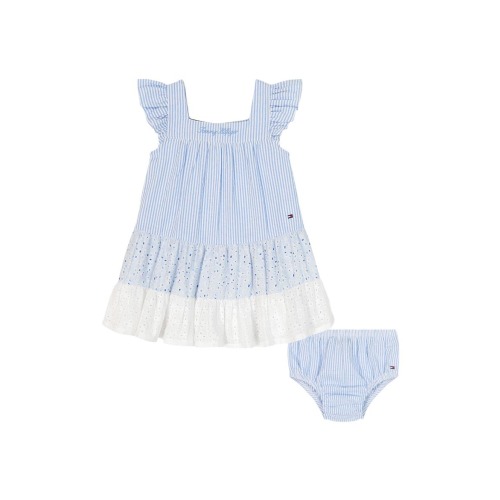 Tommy Hilfiger Seersucker Tiered Dress & Bloomers Set