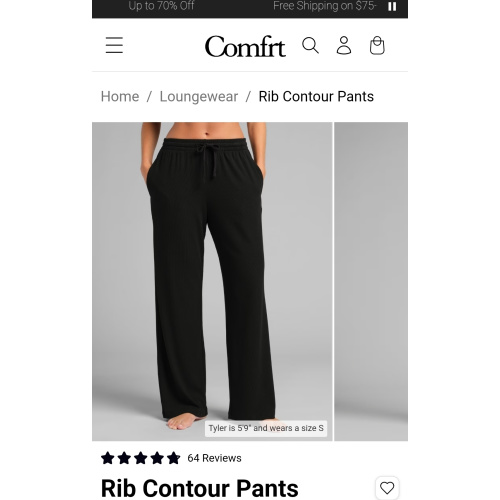 Rib Contour Pant | Straight Leg Lounge Pants | Comfrt