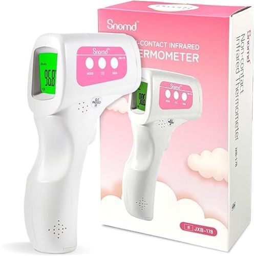 Snomd Non-Contact Infrared Forehead Thermometer for Adults, Kids & Baby, 3-in-1 No-Touch Digital Fever Temperature Gun, Accurate & Fast Reading