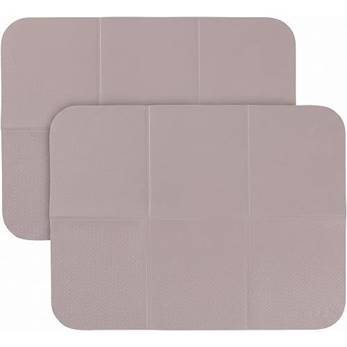 Ubbi On-The-Go Diaper Changing Baby Mat, Soft and Comfortable Diaper Bag Accessory Must Have for Newborns, Easy to Clean, Portable Folding Pad, Baby Traveling Accessories, Taupe (Pack of 2)