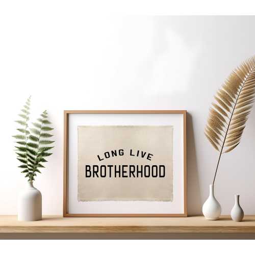 Long Live Brotherhood Banner Natural, Canvas Wall Flag, Wall Art for Nursery, Modern Kids Room Decor, Kids Banner,Canvas Banner