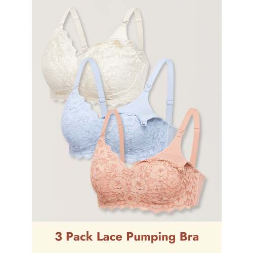 3 Pack Cotton Lining Lace Pumping Bra