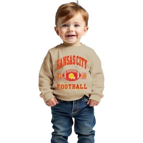 CM C&M WODRO Baby Boy Girl Football Sweatshirt Toddler American Football Pullover Crewneck Long Sleeve Shirt
