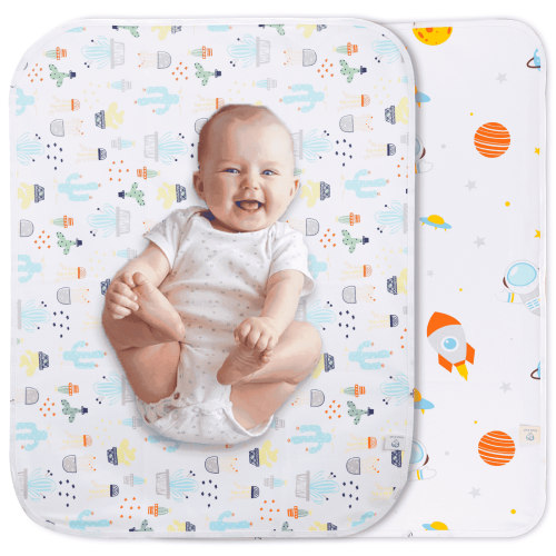 Asung Baby Changing Pad Waterproof 37.5" x 27.5" Portable Diaper Changing Mat Liners 2 pack