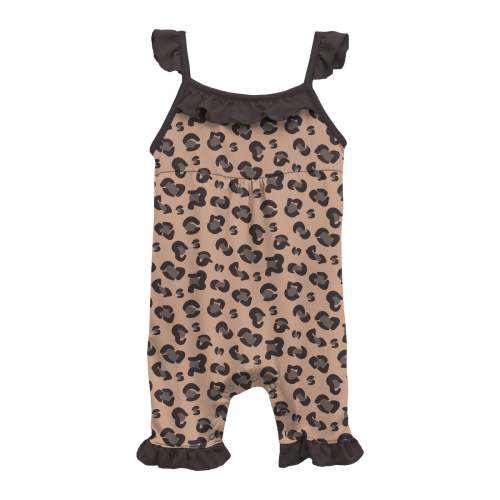 Print Wing Romper in Suede Cheetah Print