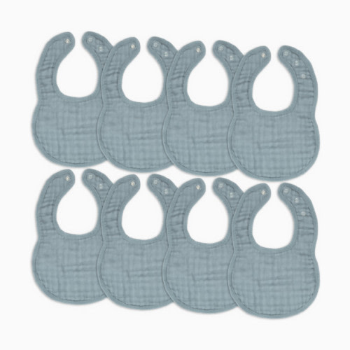 Muslin Bibs with Adjustable Snaps (8 Pack) - Pacific Blue