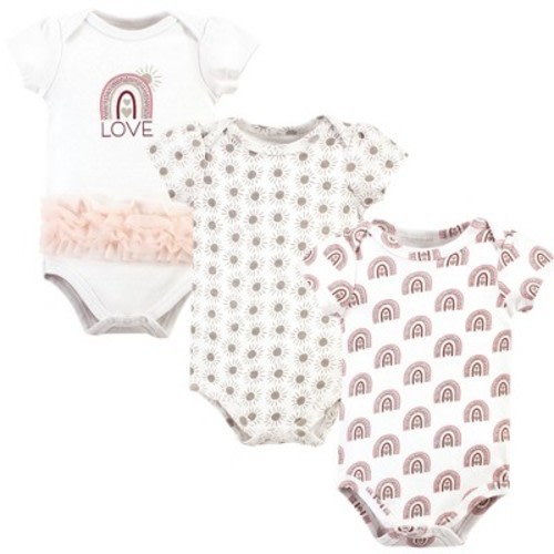 Luvable Friends Hudson Baby Bodysuits 3pk, Rainbow Love Tutu, 0-3M