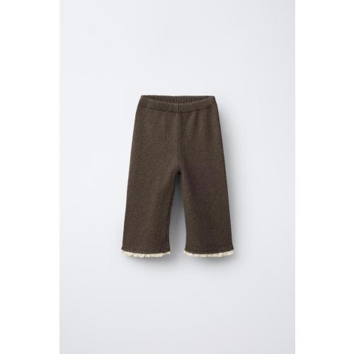 LACE TRIM KNIT CULOTTES - Brown / Taupe | ZARA United States