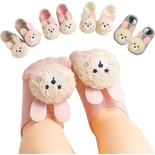 SFGHOUSE Baby Girl Socks,Non-Slip Grips for Babies Toddler Princess Girls Low Cut Ankle Socks 0-6 Months