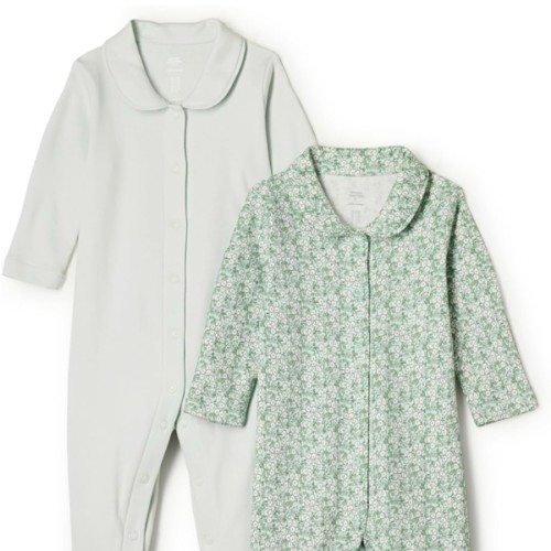 Amazon Essentials x Sofia Grainge Unisex Babies' Cotton Footless Sleepsuit, Pack of 2