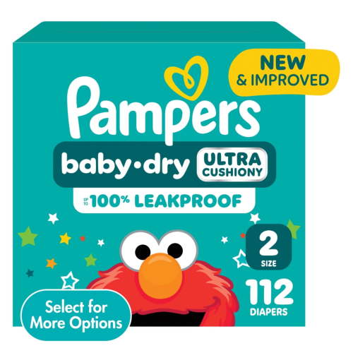 Pampers Baby Dry Size 2 Baby Diapers 112 Count Leakproof Night Absorbent Comfortable