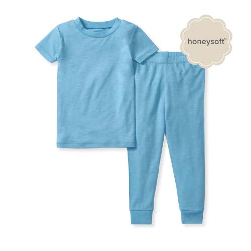 Honeysoft™ Lyocell Two-Piece Pajamas - Blue Sea Ocean – Burt's Bees Baby