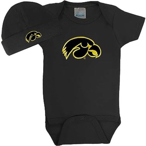 Iowa Hawkeyes Baby Onesie and Cap Set