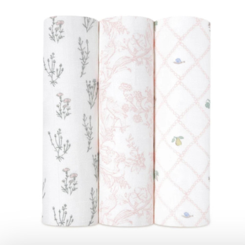 French Floral Silky Soft Swaddle 3 Pack | aden + anais