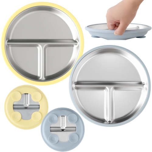 Stainless Steel Plate Set of 2 (Mocha Mousse & Sage Green)
